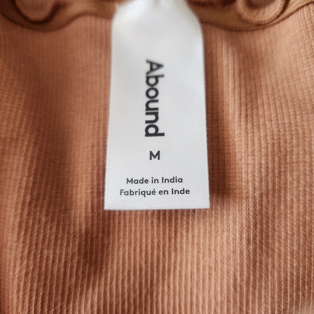 Abound, Short Sleeve Dress, Tan w/Lettuce Edge, M - Picture 4 of 4